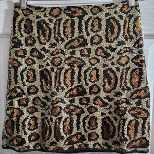 Cleo, Women's XS, Gold, Black, Brown (Bling) Mini Skirt